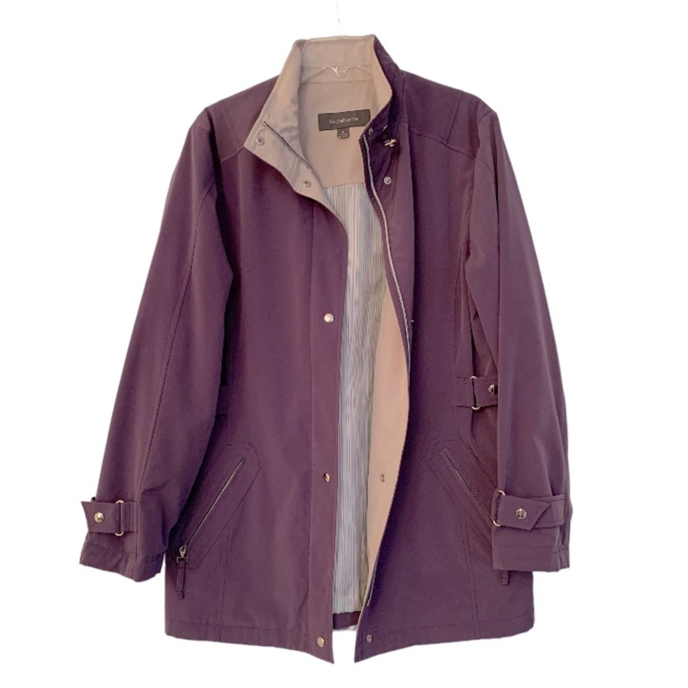 Liz Claiborne lined car coat jacket with pockets purple Size Small